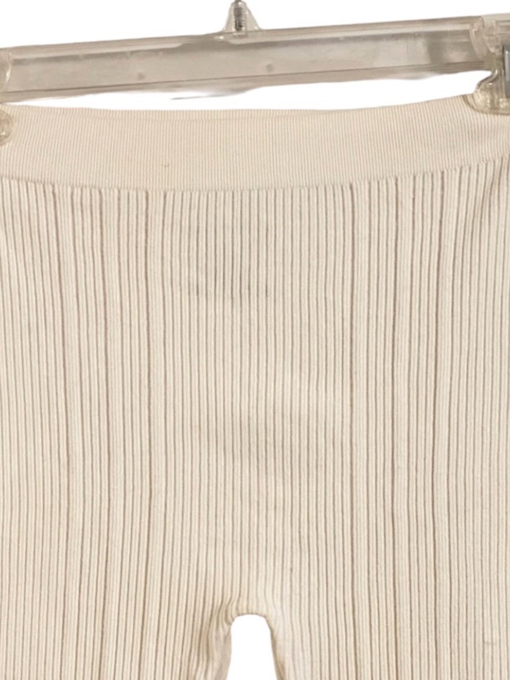 Poof! Ivory Ribbed Leggings with Button Hem Details Size M/L - Picture 3 of 7